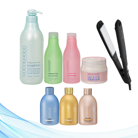 Corioliss C-Extreme Black pegla za kosu + Cocochoco Clarifying šampon 1000 ml + Cocochoco Boto-x 500 ml + Cocochoco sva tri keratina 250 ml + Cocochoco šampon i regenerator bez sulfata 400 ml