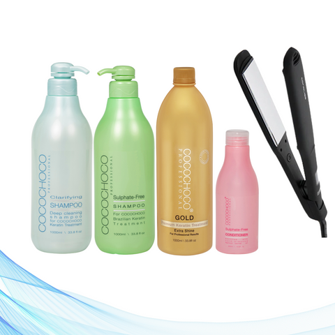 Corioliss C-Extreme Black pegla za kosu + Cocochoco Clarifying šampon 1000 ml + Cocochoco Gold 1000 ml + Šampon bez sulfata 1000 ml + Regenerator bez sulfata 400 ml