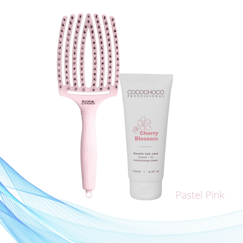 Cocochoco Cherry Blossom Sulphate-Free Leave-in Keratin Hair Care 100 ml and Olivia Garden Fingerbrush
